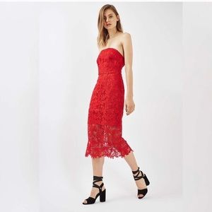 NWOT Top Shop bandeau lace dress